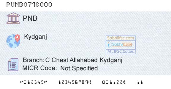 Punjab National Bank C Chest Allahabad KydganjBranch 