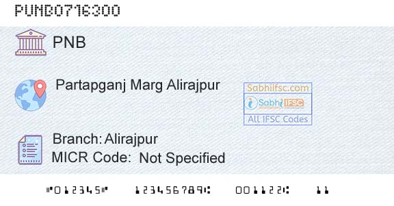 Punjab National Bank AlirajpurBranch 