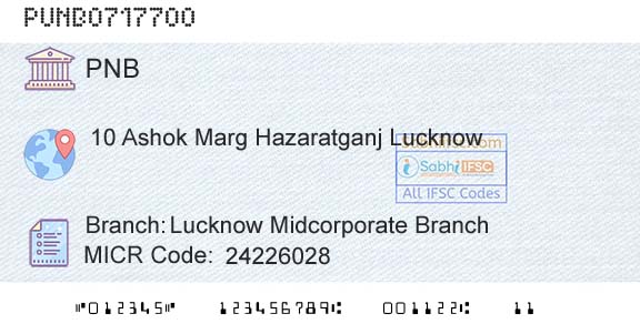 Punjab National Bank Lucknow Midcorporate BranchBranch 