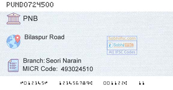 Punjab National Bank Seori NarainBranch 