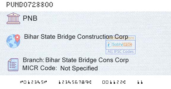 Punjab National Bank Bihar State Bridge Cons CorpBranch 