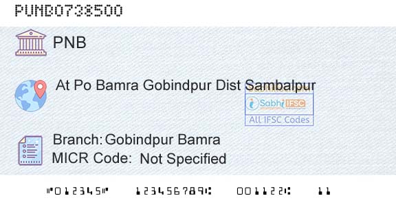 Punjab National Bank Gobindpur Bamra Branch 