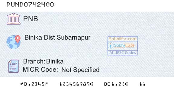 Punjab National Bank BinikaBranch 