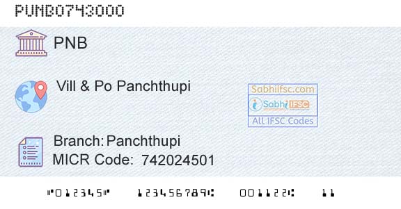 Punjab National Bank PanchthupiBranch 