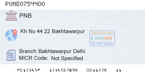 Punjab National Bank Bakhtawarpur DelhiBranch 