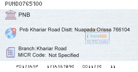 Punjab National Bank Khariar RoadBranch 