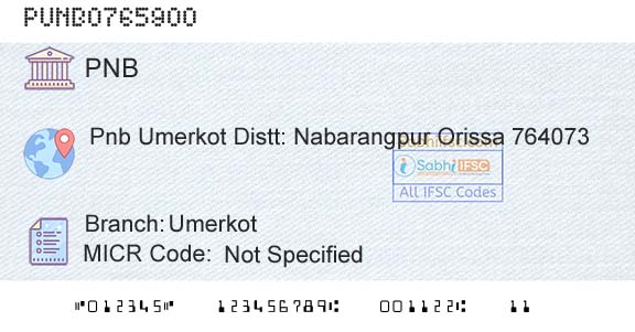 Punjab National Bank UmerkotBranch 