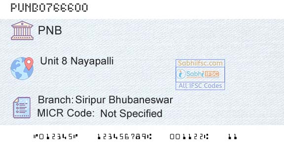 Punjab National Bank Siripur BhubaneswarBranch 