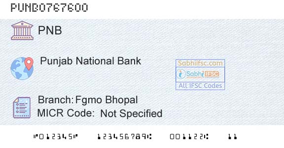 Punjab National Bank Fgmo BhopalBranch 