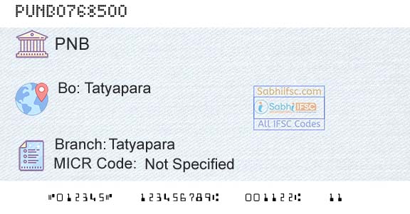 Punjab National Bank TatyaparaBranch 