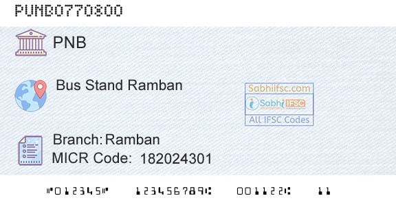 Punjab National Bank RambanBranch 