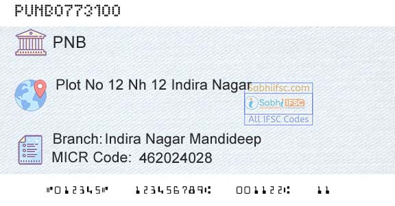 Punjab National Bank Indira Nagar MandideepBranch 