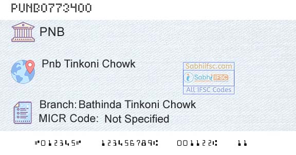 Punjab National Bank Bathinda Tinkoni ChowkBranch 