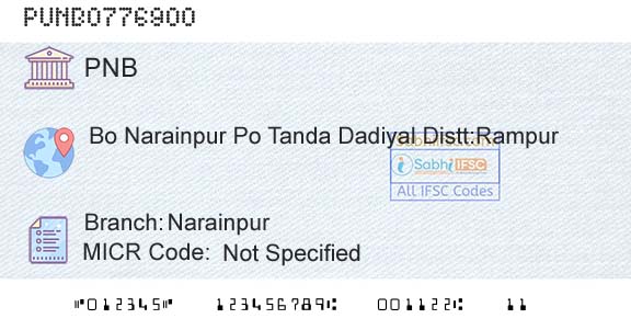 Punjab National Bank NarainpurBranch 