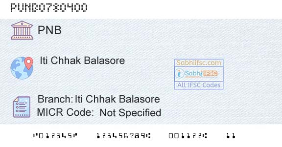 Punjab National Bank Iti Chhak BalasoreBranch 