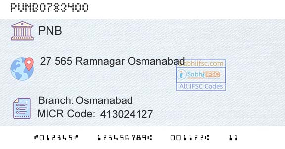 Punjab National Bank OsmanabadBranch 