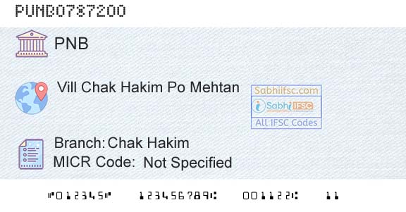 Punjab National Bank Chak HakimBranch 