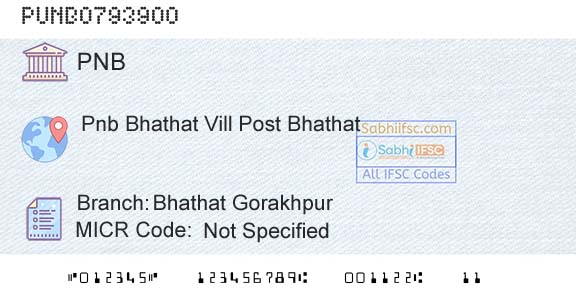 Punjab National Bank Bhathat GorakhpurBranch 
