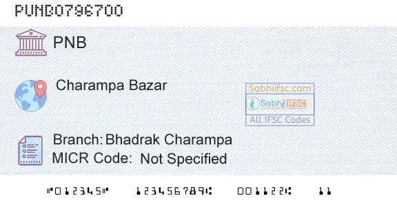 Punjab National Bank Bhadrak Charampa Branch 