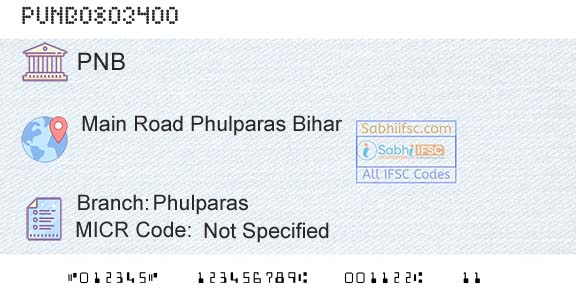 Punjab National Bank PhulparasBranch 