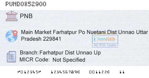 Punjab National Bank Farhatpur Dist Unnao UpBranch 