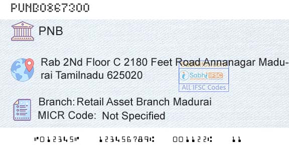 Punjab National Bank Retail Asset Branch MaduraiBranch 