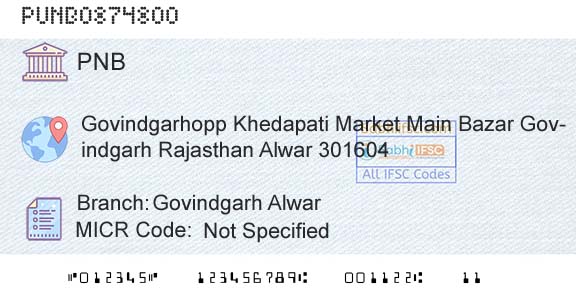 Punjab National Bank Govindgarh AlwarBranch 