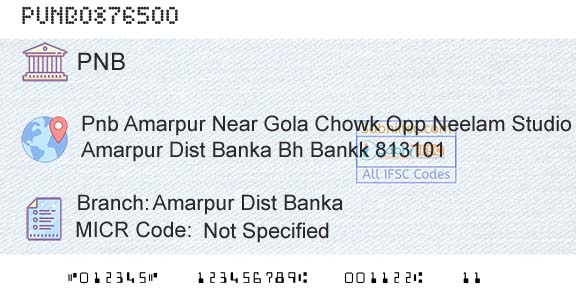 Punjab National Bank Amarpur Dist BankaBranch 