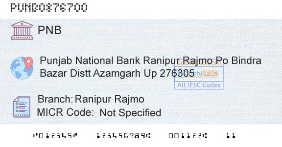 Punjab National Bank Ranipur RajmoBranch 