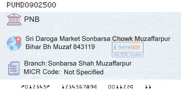 Punjab National Bank Sonbarsa Shah MuzaffarpurBranch 