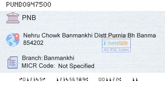 Punjab National Bank BanmankhiBranch 