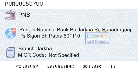 Punjab National Bank JarkhaBranch 