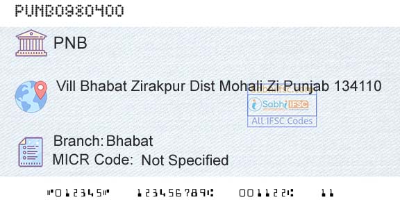 Punjab National Bank BhabatBranch 