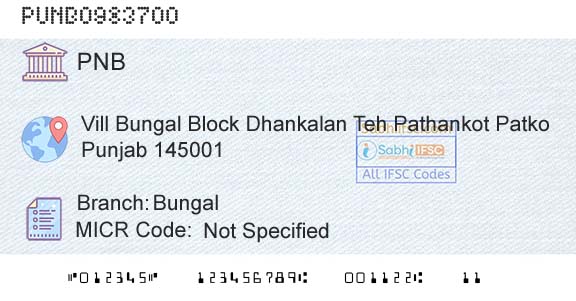 Punjab National Bank BungalBranch 