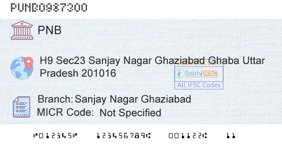 Punjab National Bank Sanjay Nagar GhaziabadBranch 