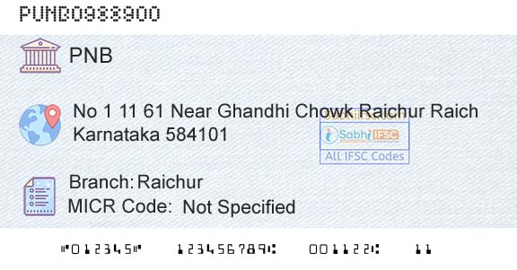 Punjab National Bank RaichurBranch 