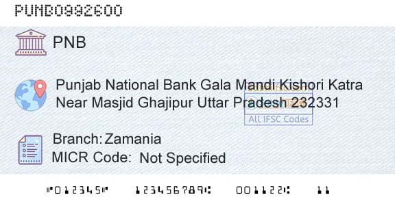 Punjab National Bank ZamaniaBranch 