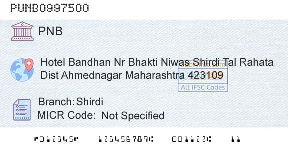 Punjab National Bank ShirdiBranch 