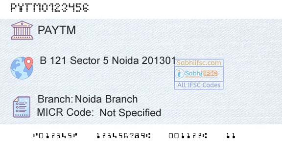 Paytm Payments Bank Ltd Noida BranchBranch 
