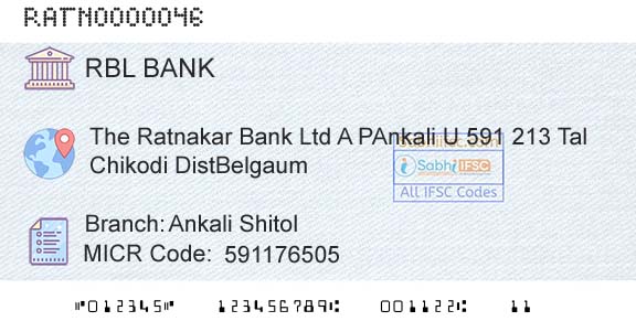 Rbl Bank Limited Ankali Shitol Branch 