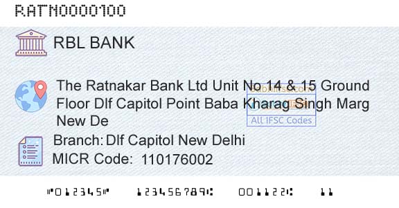 Rbl Bank Limited Dlf Capitol New DelhiBranch 