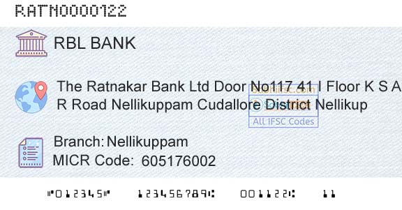 Rbl Bank Limited NellikuppamBranch 