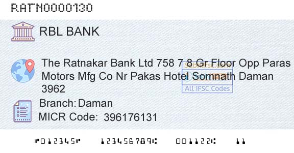 Rbl Bank Limited DamanBranch 