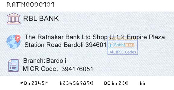Rbl Bank Limited BardoliBranch 