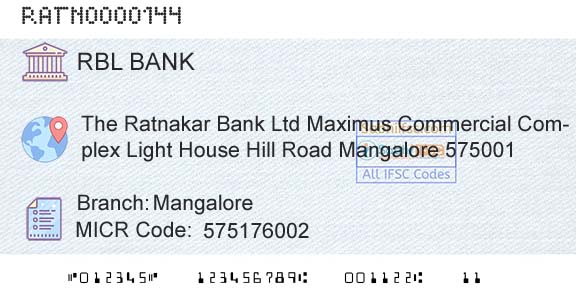 Rbl Bank Limited MangaloreBranch 