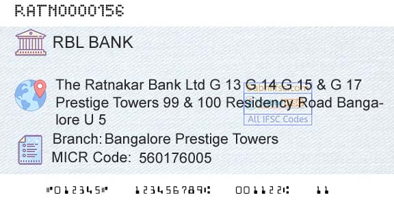 Rbl Bank Limited Bangalore Prestige TowersBranch 