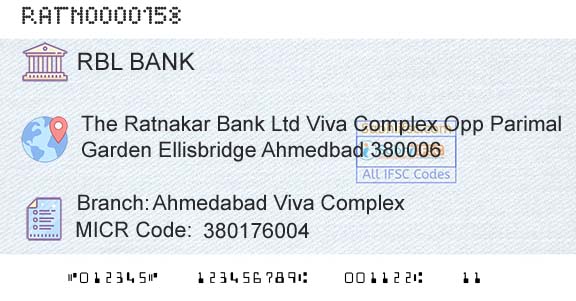 Rbl Bank Limited Ahmedabad Viva ComplexBranch 