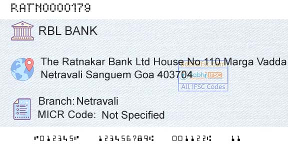 Rbl Bank Limited NetravaliBranch 