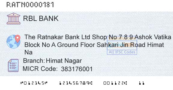 Rbl Bank Limited Himat NagarBranch 