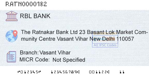 Rbl Bank Limited Vasant ViharBranch 